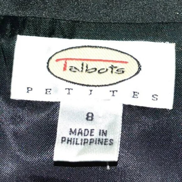 Classic Talbots Black Minimalist Square Neck Midi Scuba Sheath Dress 8 P Petite - Picture 5 of 5